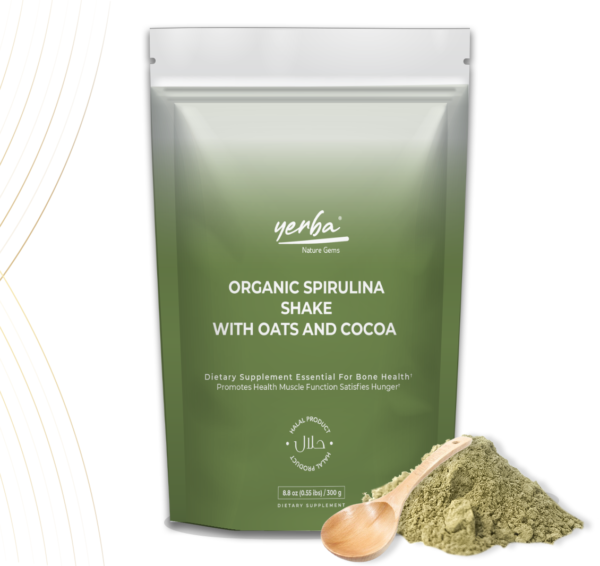 Organic Spirulina Shake with Oats And Cocoa