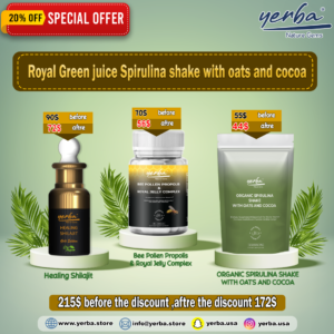 Royal Green Juice Spirulina Shake with Oats And Cocoa